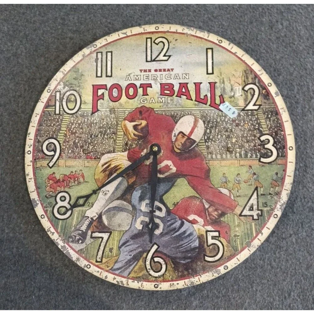 Timeworks Storytime American Football Theme Wall 13” Clock Old School Football